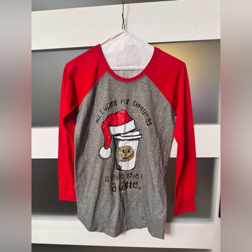 Justice Red and Gray Long Sleeve Shirt